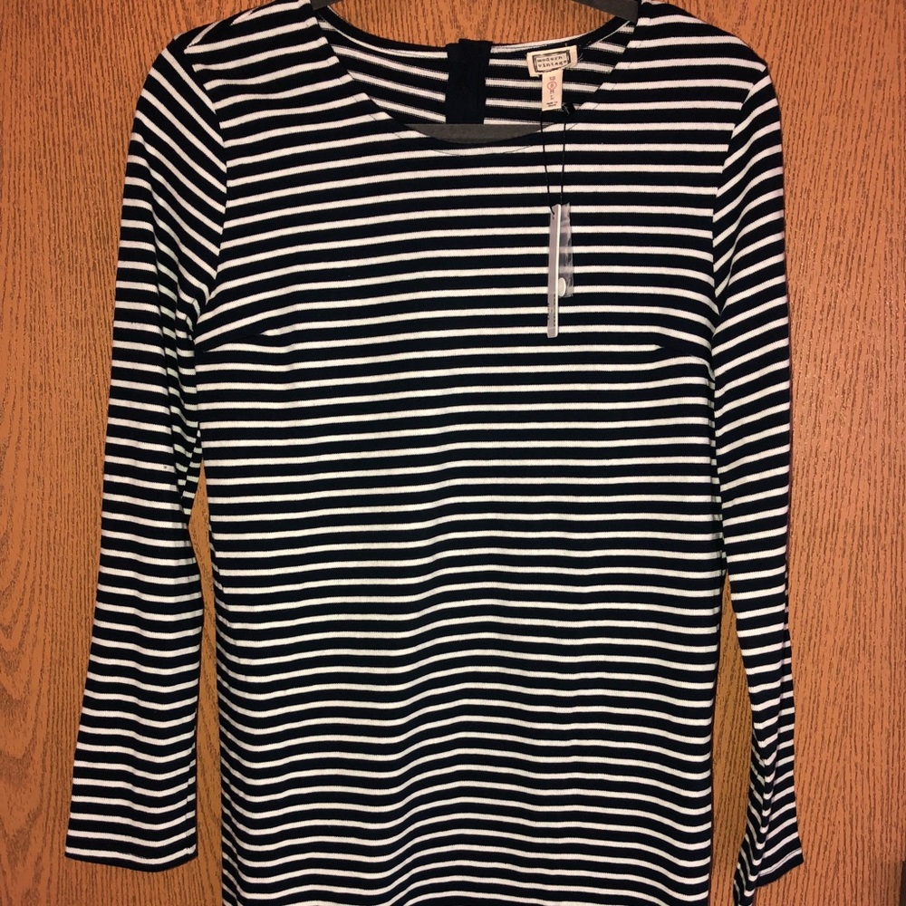 Clad and Cloth (Modern Vintage) Navy Striped Dress